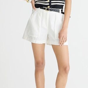 NWT J. Crew Seaside cargo short in linen-TENCEL™ lyocell blend | White | Size 2